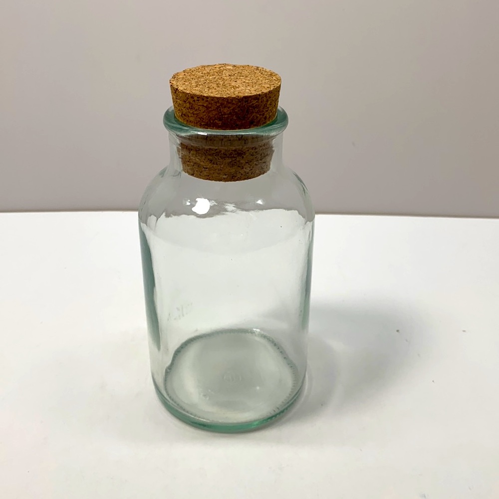 Glass spice jar cork stopper storage